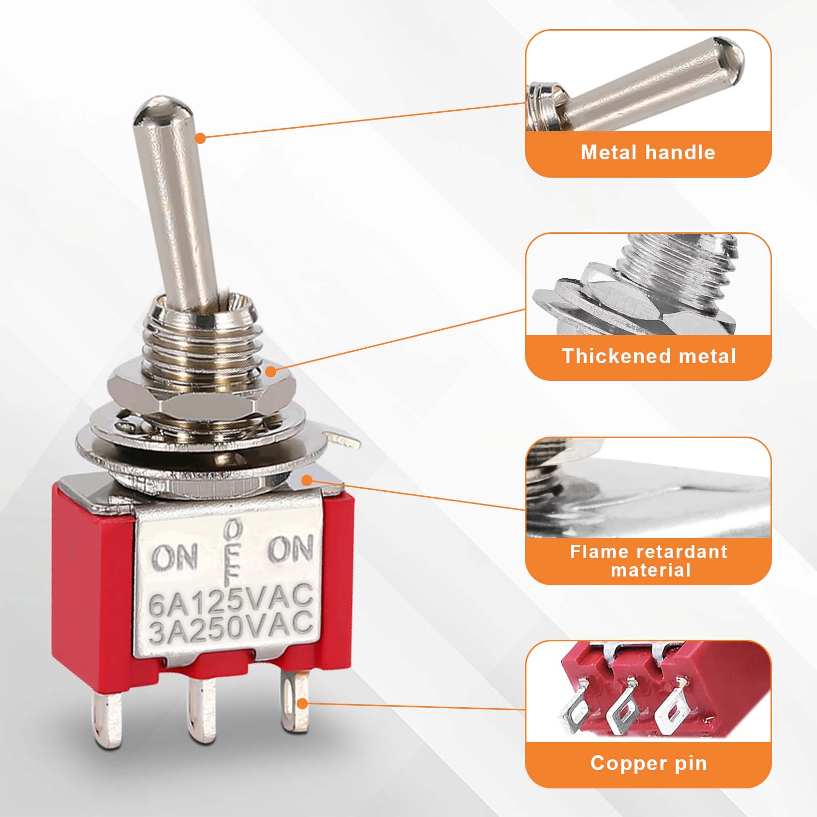 3/10 stücke 3Pin Miniatur Kippschalter SPDT Ein/Aus/auf Mini Schalter MTS-102 MTS-123 Für Auto Dash Dashboard elektronische Ausrüstung