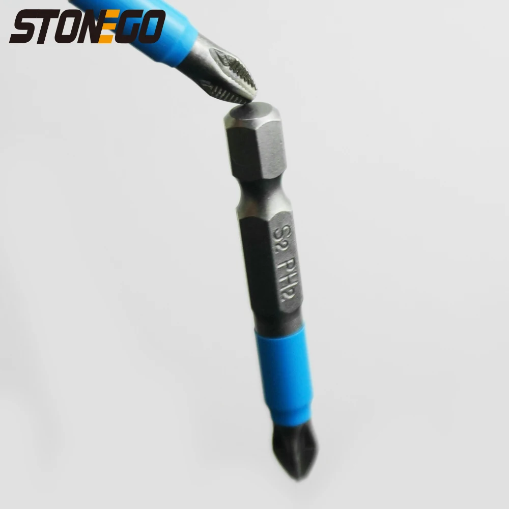 STOENGO ไขควง Bits 1/4 "Hex Shank Magnetic Cross Screw Head Anti Slip เคล็ดลับไฟฟ้า 50 มม. เจาะชุดเครื่องมือ