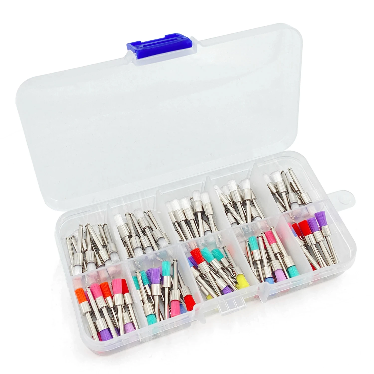 แปรงขัดฟัน CK 100ชิ้นแปรงขัดฟันไนลอนสีขาวด้ามขัดฟัน2.35มม.