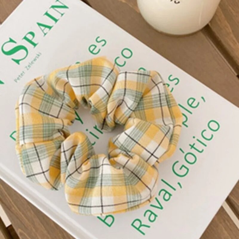 10 pçs pequeno fresco esmagado treliça faixa de cabelo moda pano gravata cabelo faixa de couro mori menina departamento bonito cocar