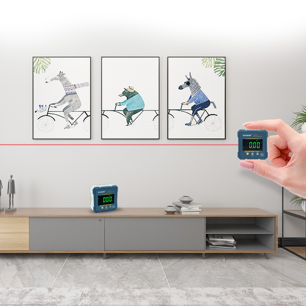 Transportador buscador de ángulo digital SHAHE, medidor de ángulo de nivel digital 2 en 1, inclinómetro digital recargable, herramienta de medición de ángulo