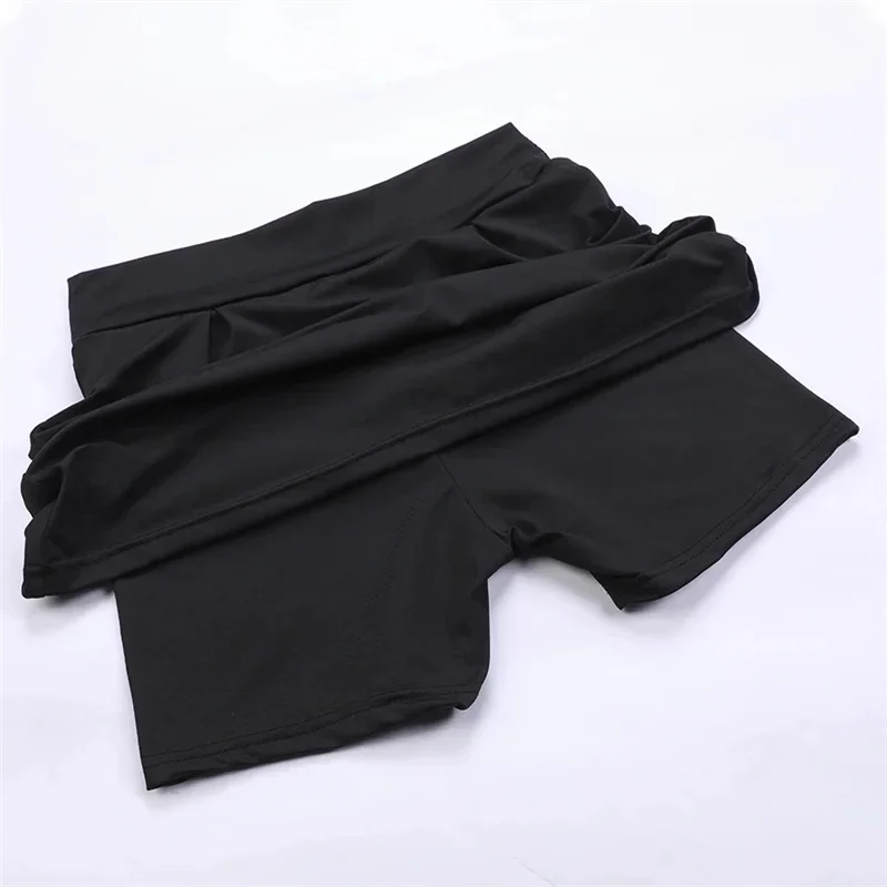 Sports short skirt for women, anti glare outdoor fitness skirt, pleated fake two-piece high waisted yoga skirt, and waist cinchi