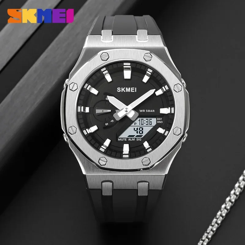 Reloj SKMEI para hombre 2243 Reloj electrónico para estudiantes Reloj electrónico deportivo multifuncional resistente al agua con brillo nocturno