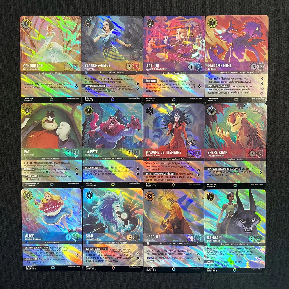 Tarjetas Lorcana Foil Chapter 1, 2 y 3 tarjetas de juego TCG Proxy encantadas Rise of the Floodborn Alemania tarjeta de juego francesa inglesa