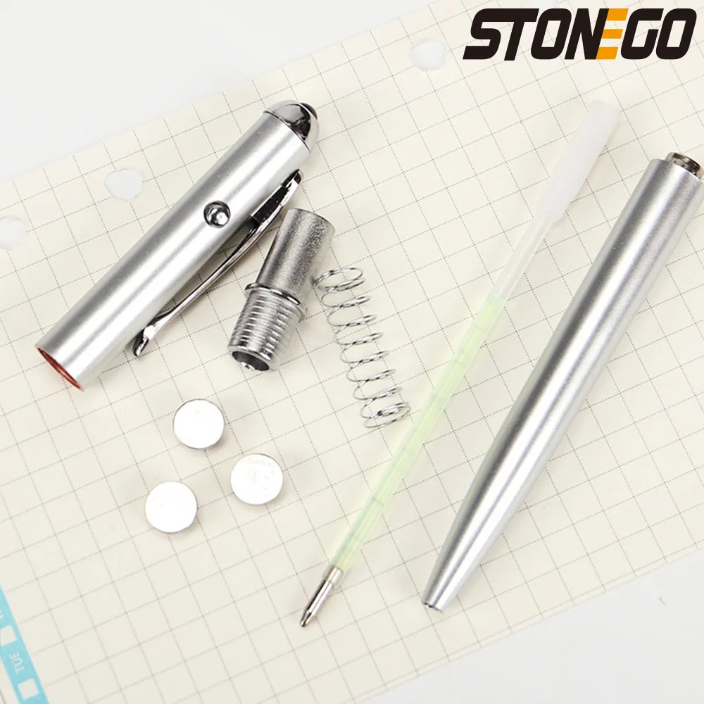STONEGO หมึกที่มองไม่เห็นปากกาแปลกใหม่วัสดุพลาสติกปากกาลูกลื่นพร้อมแสง UV Magic Secret ปากกาลูกลื่น