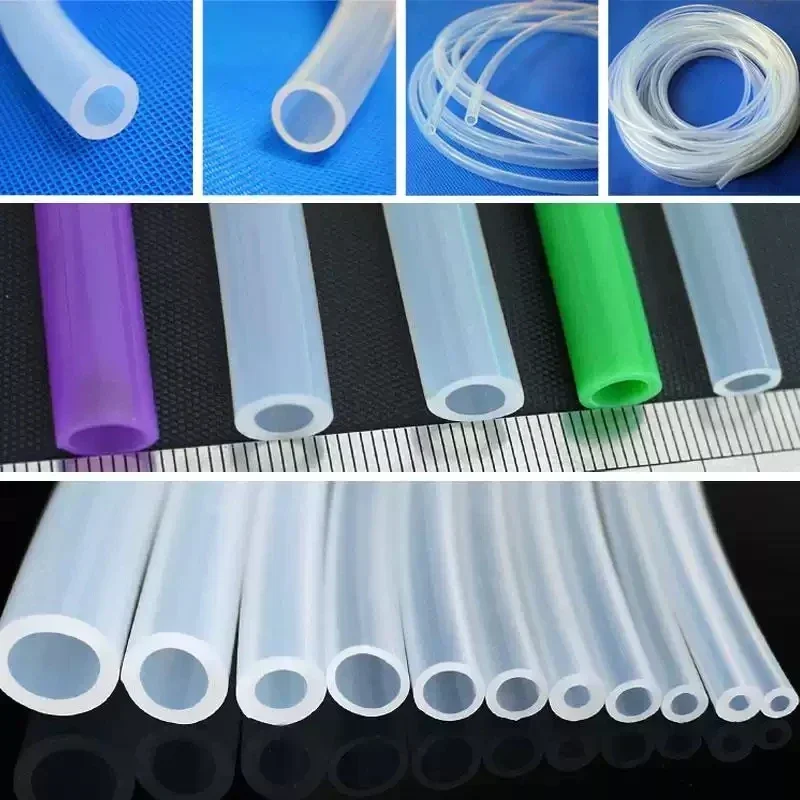 1 M/5 M ซิลิโคนท่อ ID 0.5 1 2 2.5 3 4 5 6 7 8 มม. เกรดอาหารท่ออุณหภูมิความต้านทานปลอดสารพิษโปร่งใส