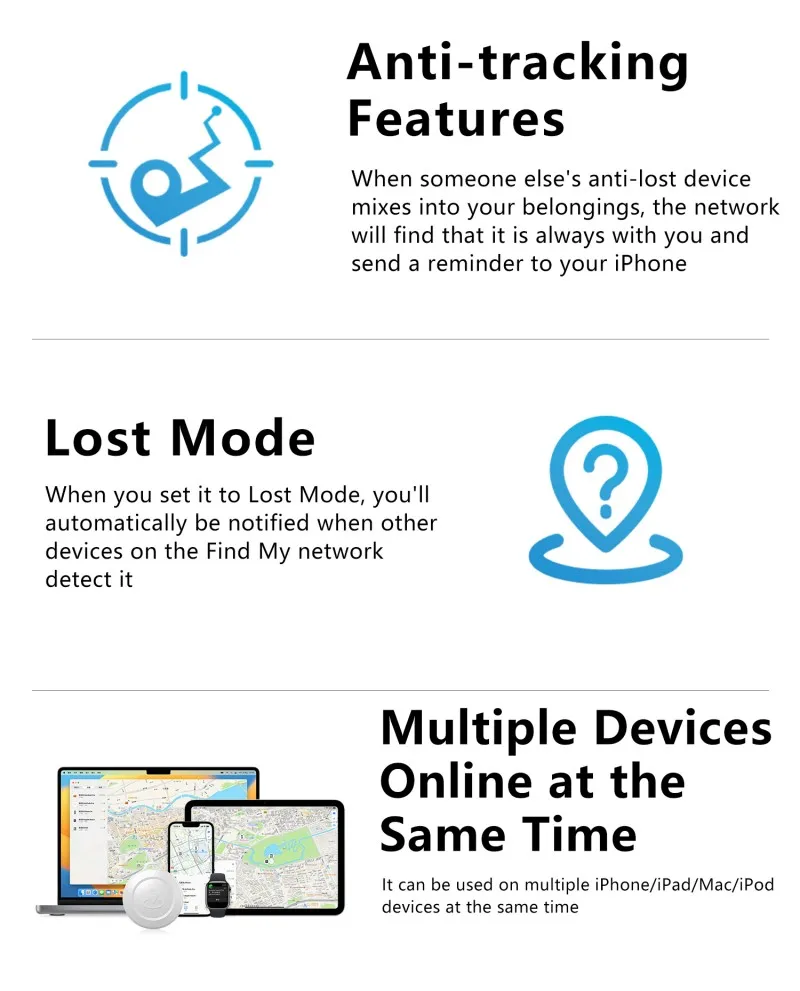Global GPS Mini Smart Cat Tracker Anti-lost Key Finder Locator Wallet Alarm Find My (iOS Only) Air-Tag Pets Dog Kids Luggage