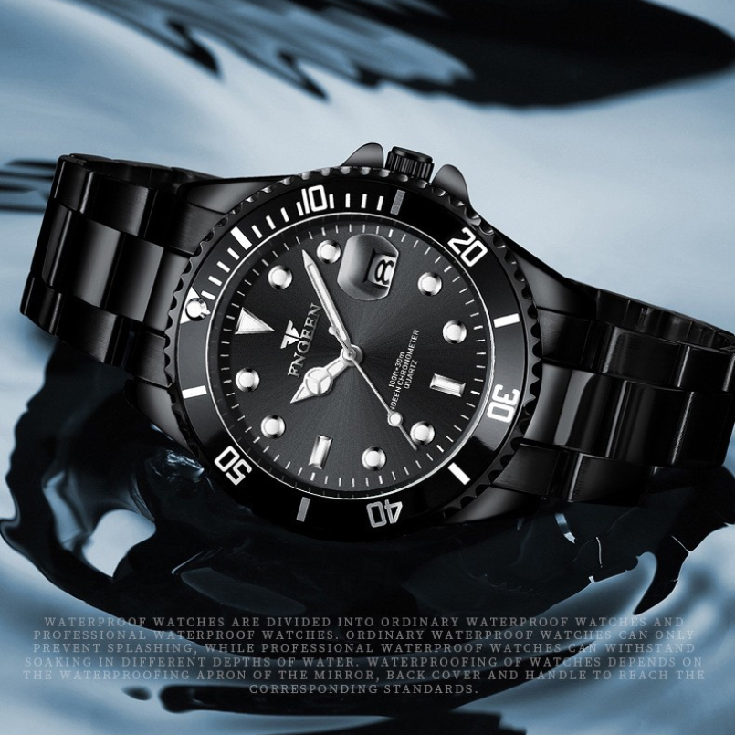 FNGEEN Water Ghost คู่นาฬิกา Big Dial สีเขียวกันน้ําปฏิทินวันที่หรูหราผู้ชายผู้หญิงรอบควอตซ์นาฬิกา Relogio Feminino