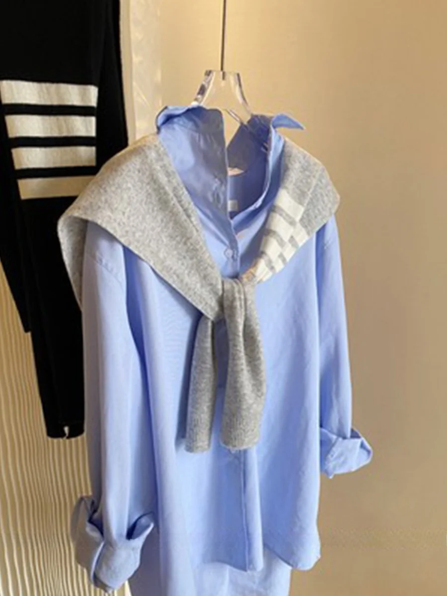 Multi-Functional Woolen Scarf oulder Wrap Knitted Camere Air Conditioned Room Warm Netie Women's Spring Autumn Korean S...