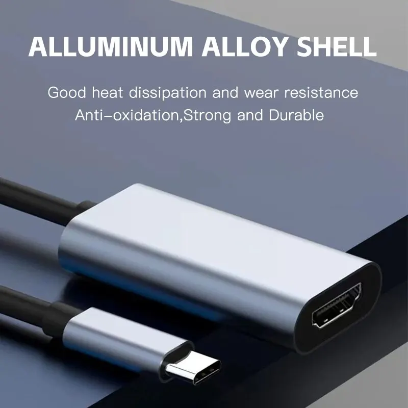 Adapter USB-C na HDTV 4K, kabel konwerter USB 3.1 męski na HDTV żeński do laptopa, tabletu, TV, MacBook Pro Air, Chromebook