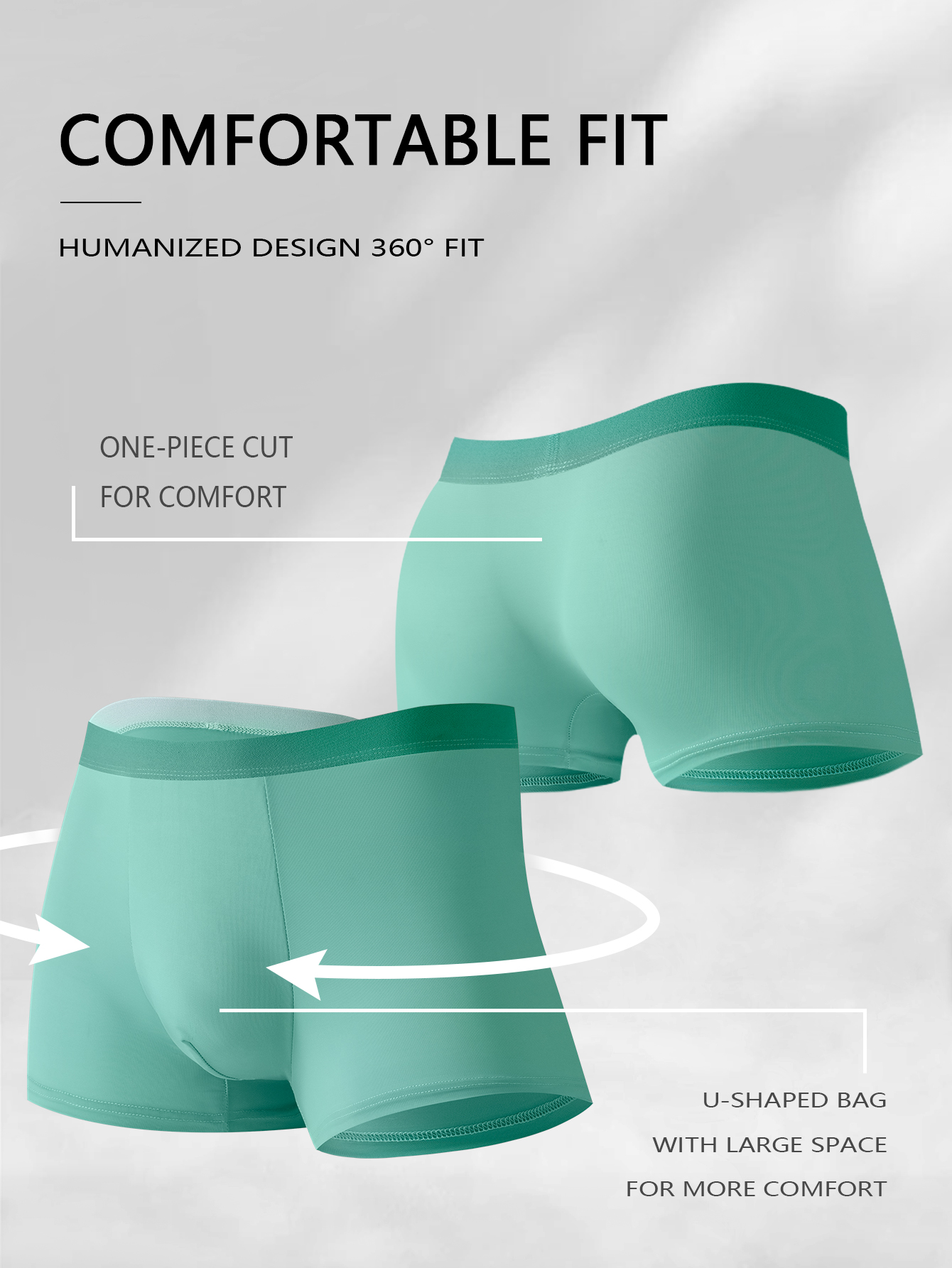 Ice InjCool Slippery Respirant Non Marquant Homme, Sous-Vêtements, Short, Respirant, Mode, dehors, 4 Couleurs, Resmatch Boxer, Été, 4Pcs