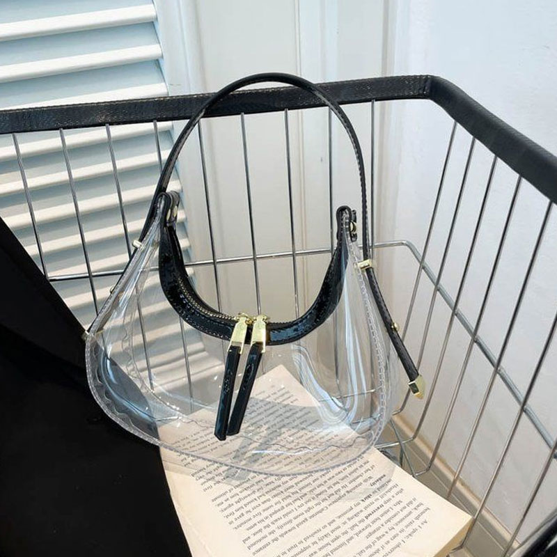 2025 verão avançado sensorial axilas saco para mulheres prata transparente geléia saco mini moda saco