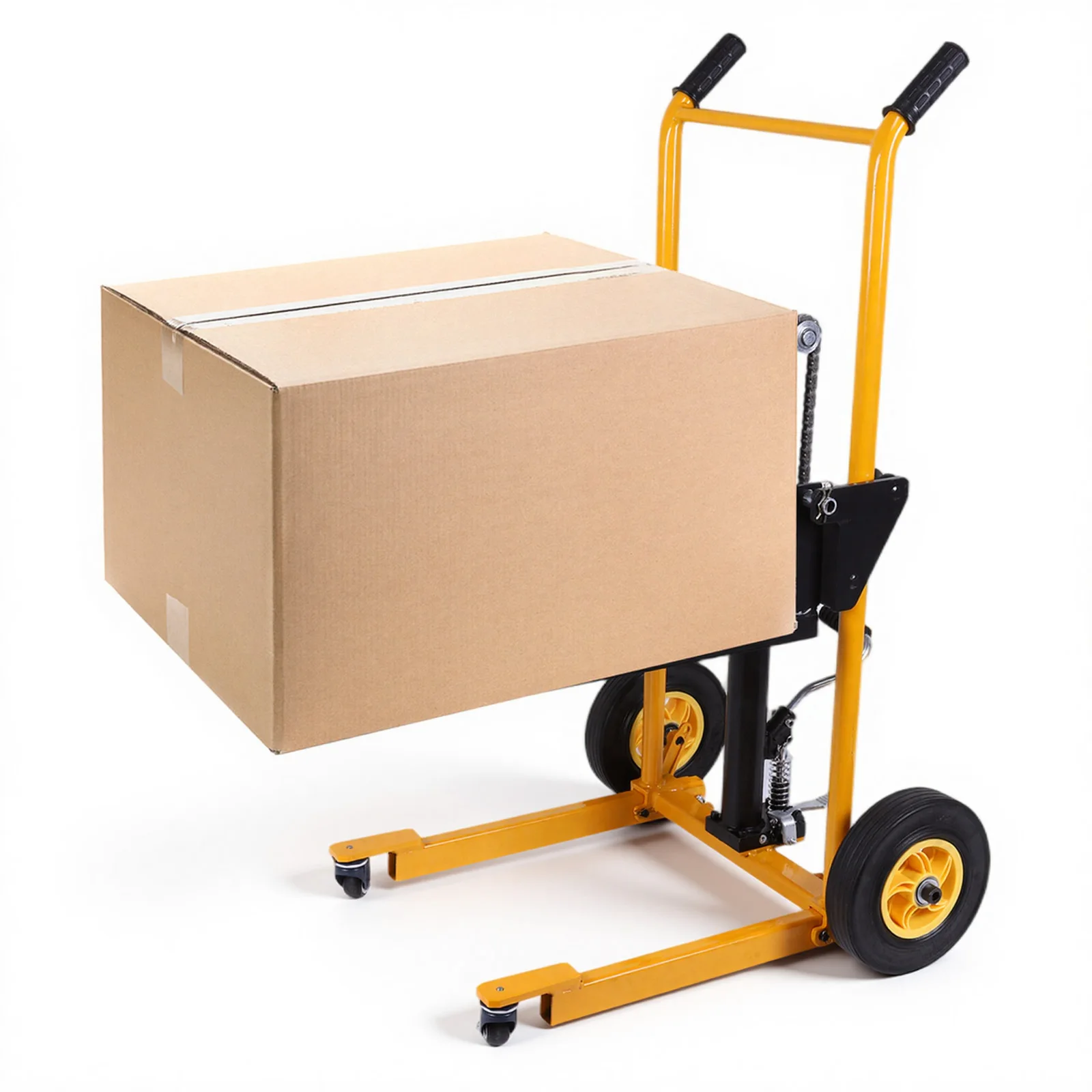 Mini Forklift Foldable Transport Lifting Cart with Swivel Wheels Hand Push Loading Trolley Lightweight for Commercial & Industry