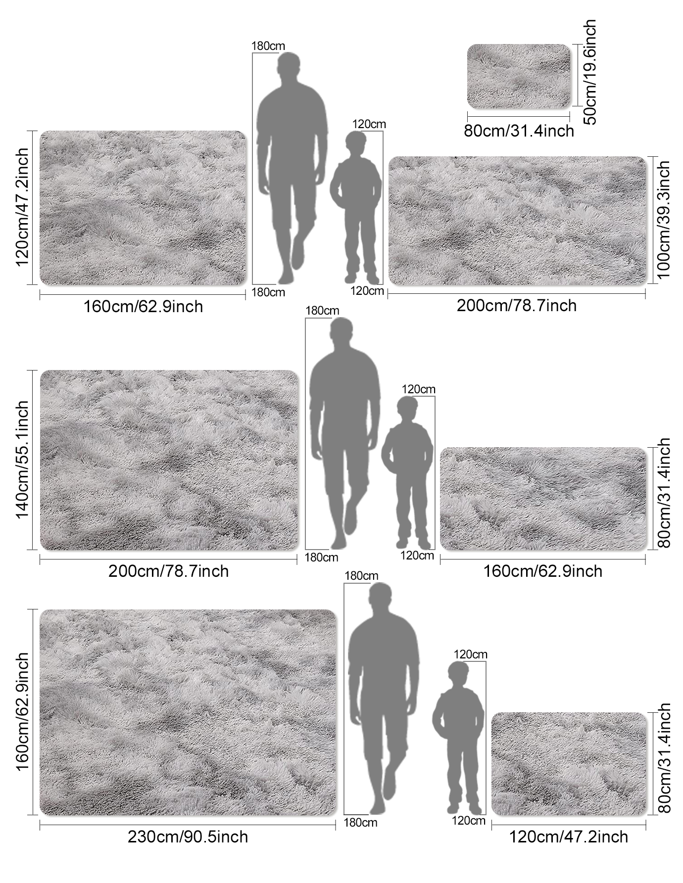 VIKAMA Tie-Dye Plush Carpet Living Room Decoration Soft Fluffy Home Mat Children's Room Baby Crawling Non-Slip Blanket