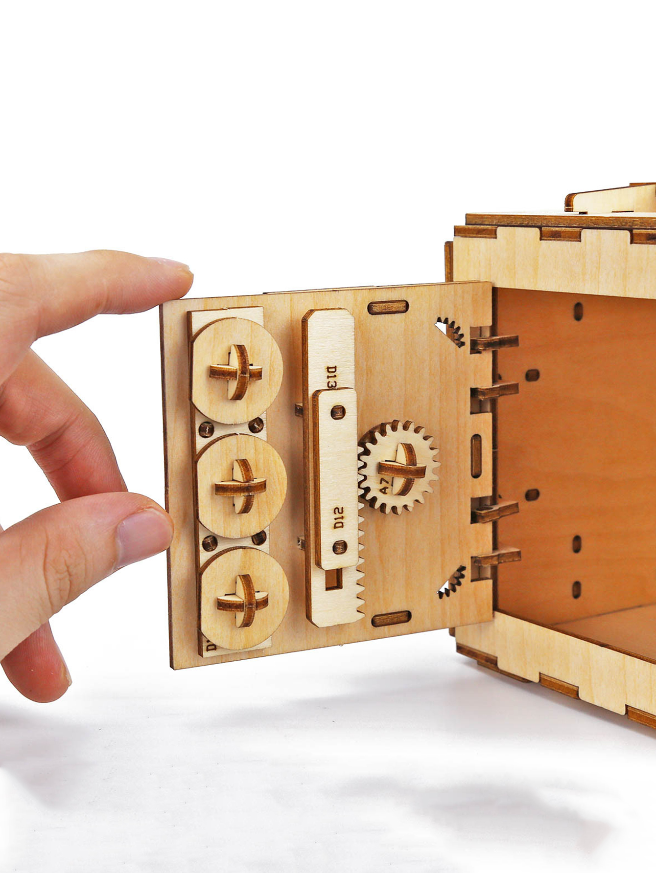 Quebra-cabeça de madeira 3D DIY Caixa de quebra-cabeça com kit de modelo de combinação para adultos e crianças para construir mecânica armazene seu precioso