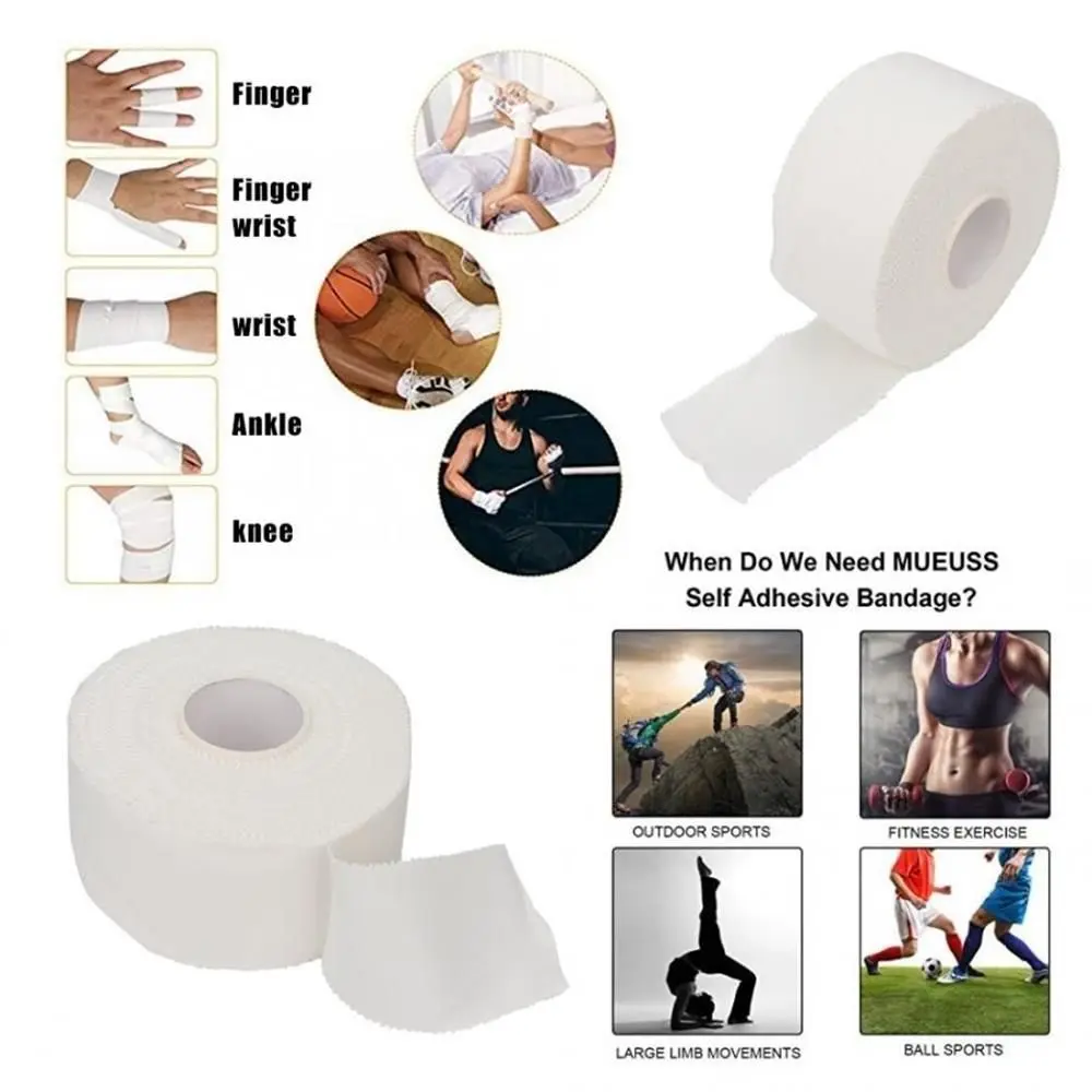 1pc médico impermeável algodão branco premium fita adesiva esporte ligação fisio muscular bandagem elástica tensão lesão cuidados apoio