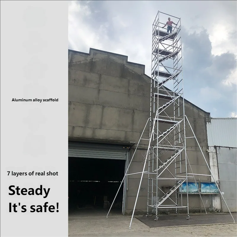 FOB Scaletta mobile con piattaforma mobile per decorazione del cantiere, impalcatura mobile in lega di alluminio a installazione rapida
