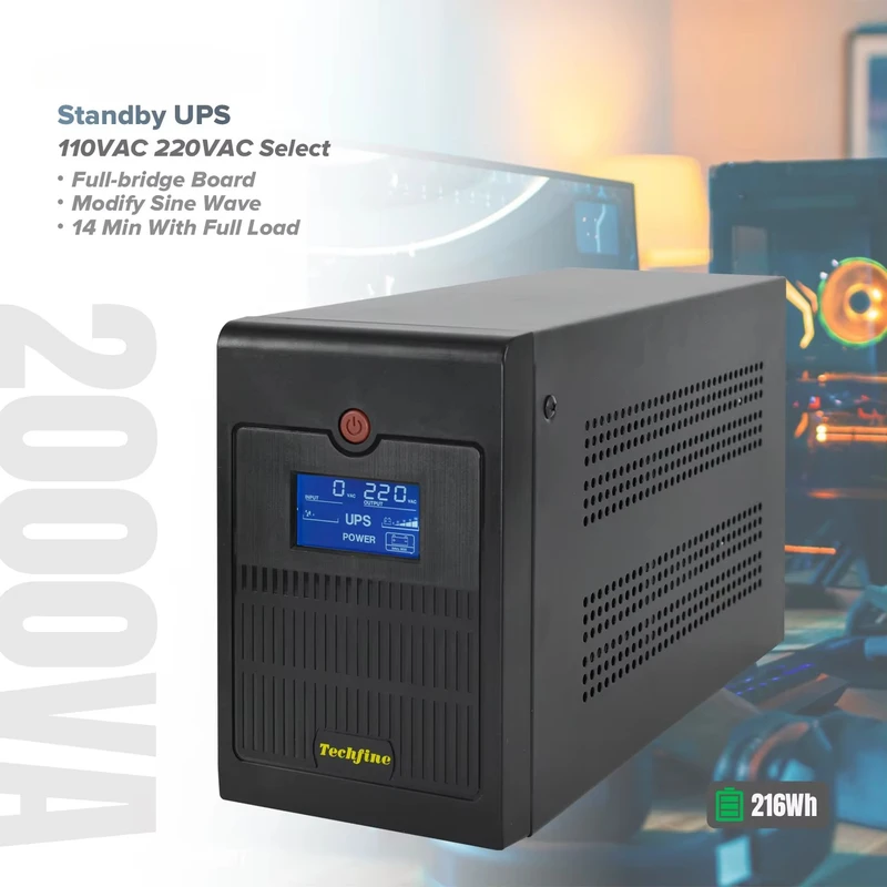 대기 UPS 백업 전원 1200va 2000va 220VAC LED 디스플레이가 있는 무정전 전원 공급 장치