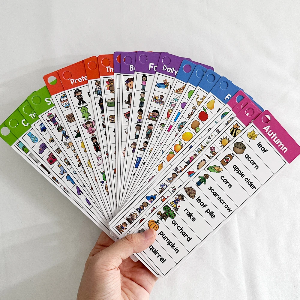 เด็ก Montessori ภาษาอังกฤษ Word Lists การ์ด ESL สื่อการสอนสายตาการเขียนคําศัพท์อาคารออทิสติกการเรียนรู้ของเล่น