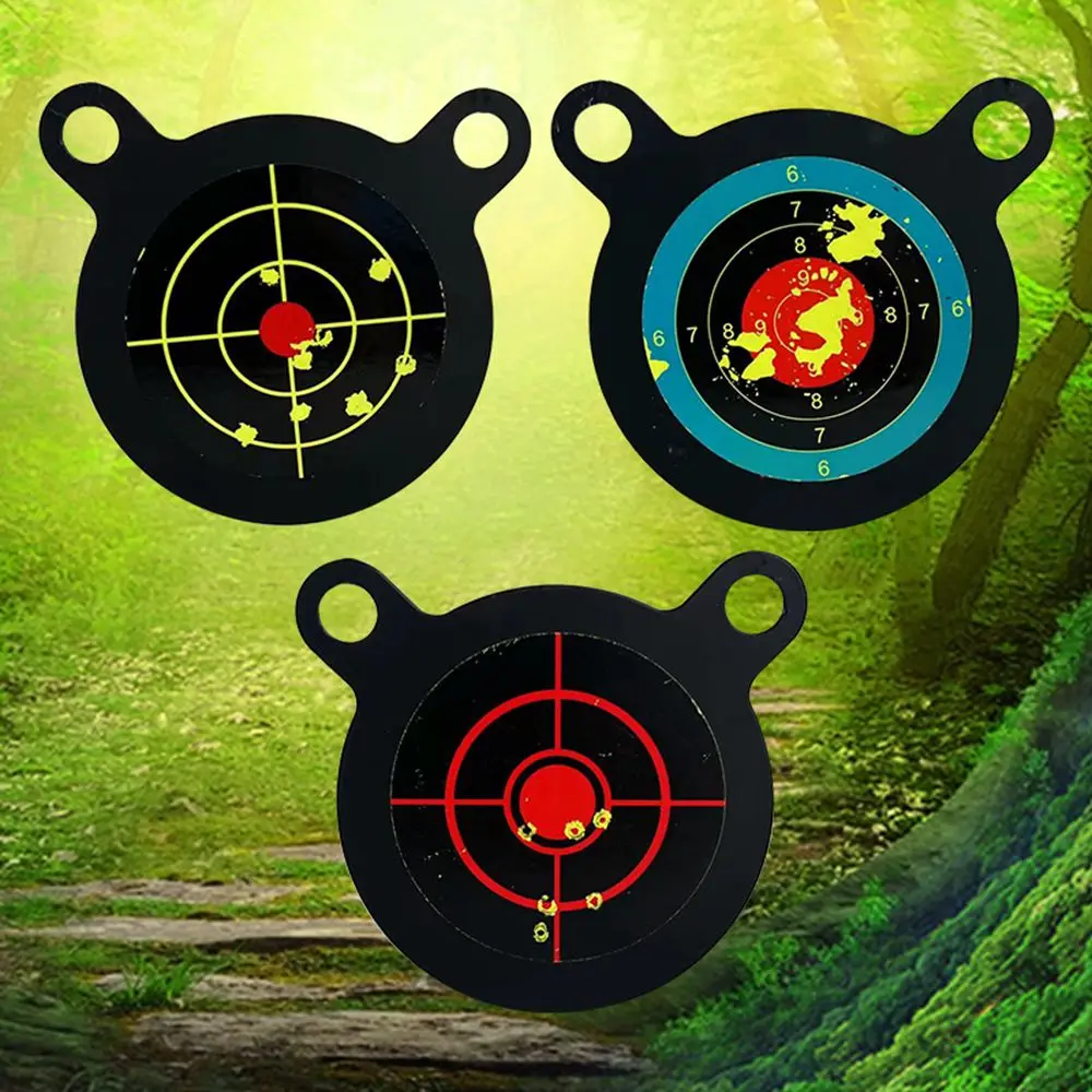Airsoft-Juego de objetivo colgante de acero para tirachinas, tiro con bola de arcilla, pistola BB, 10cm/3,94 pulgadas de ancho, grosor de 1mm/0,04 pulgadas