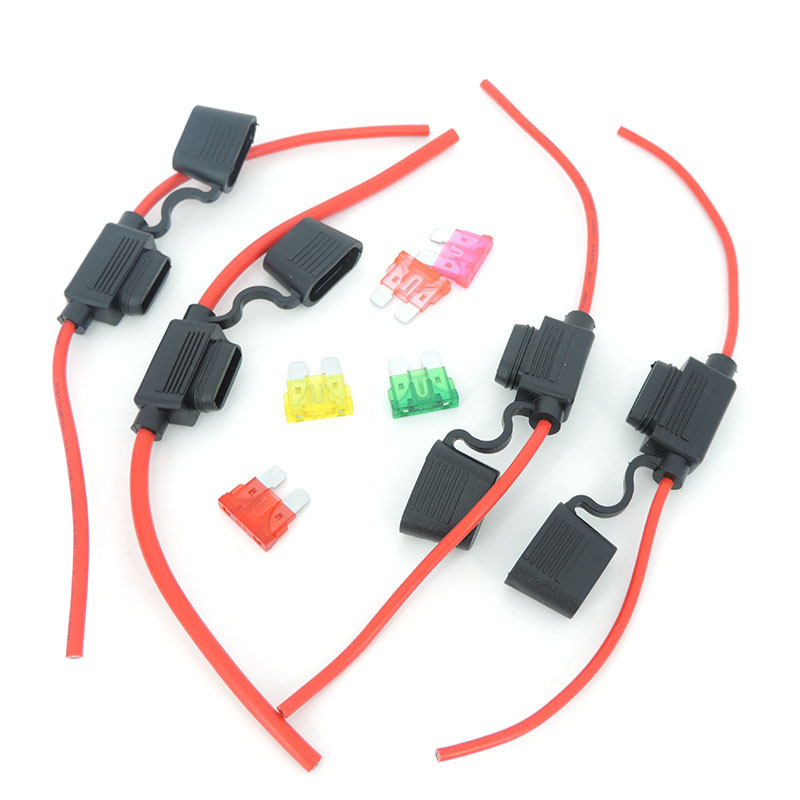自動車電源ソケット防水中型自動車ヒューズホルダーボックス 16/14/12/10AWG ブレードヒューズケーブル 10A 20A 30A 50A