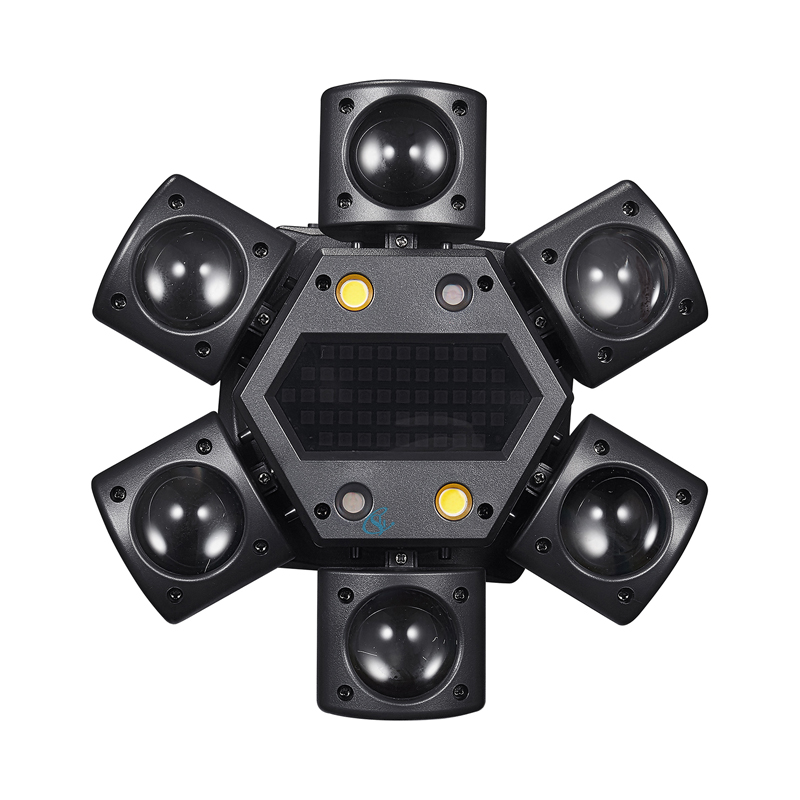 Tête mobile LED 80W RGBW 4 en 1, Mini faisceau stroboscopique à Six bras, Flash jaune, barre Dj DMX 512, télécommande, effet de scène