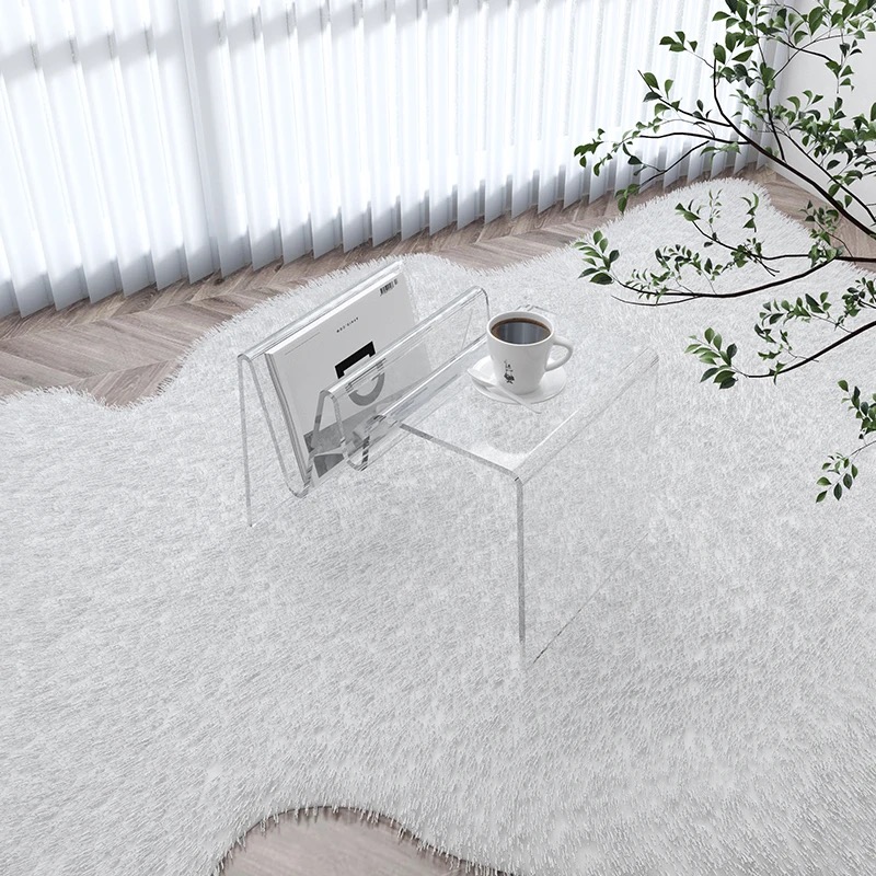 Designer Creative Acrylic Sofa Small Side Coffee Table Magazine Rack Bookshelf Living RoomTransparent Tea Table Beside Sofa INS