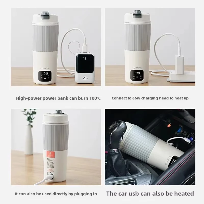 650ml Portable Electric Kettle Travel Boil Water Cup Thermo Pot Smart Teapot Temperature Adjustment Kettle With LED Display