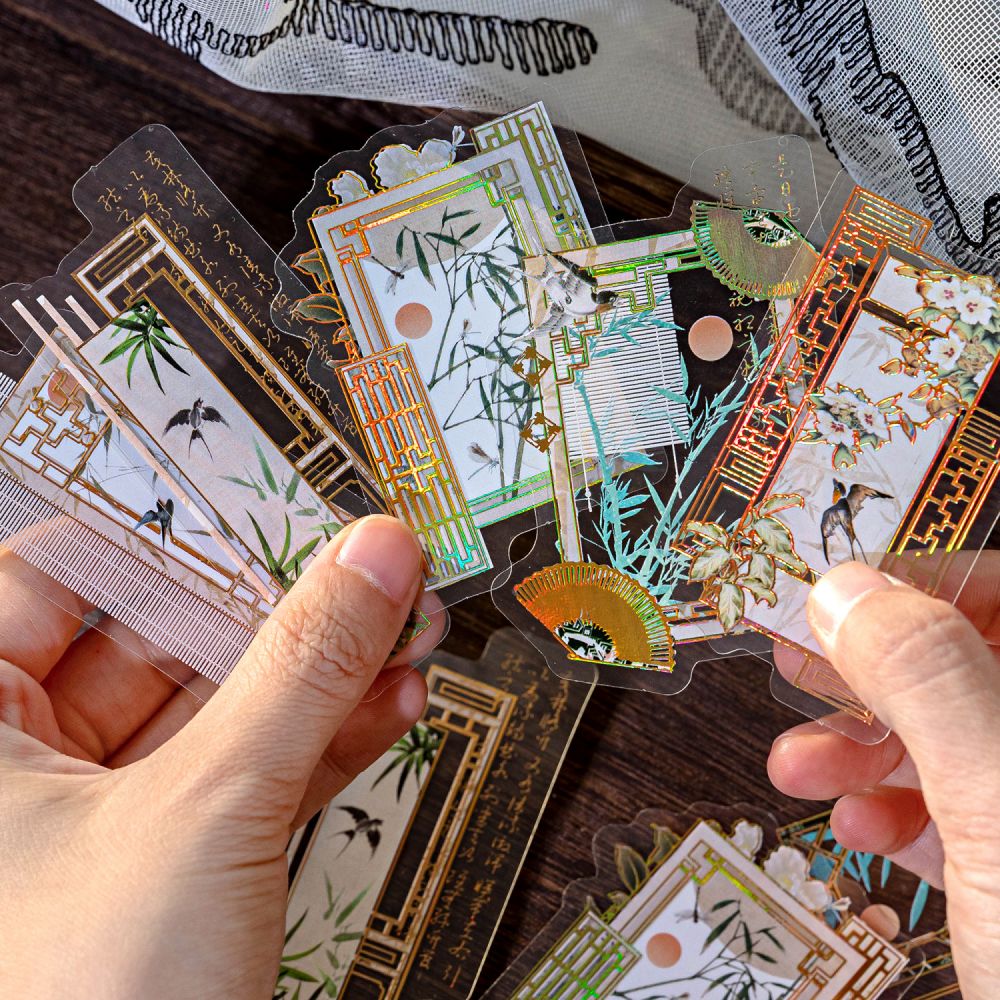 Mr.Paper 20 枚/パック PET ステッカー パック - 3D ゴールドの中国風コラージュ素材