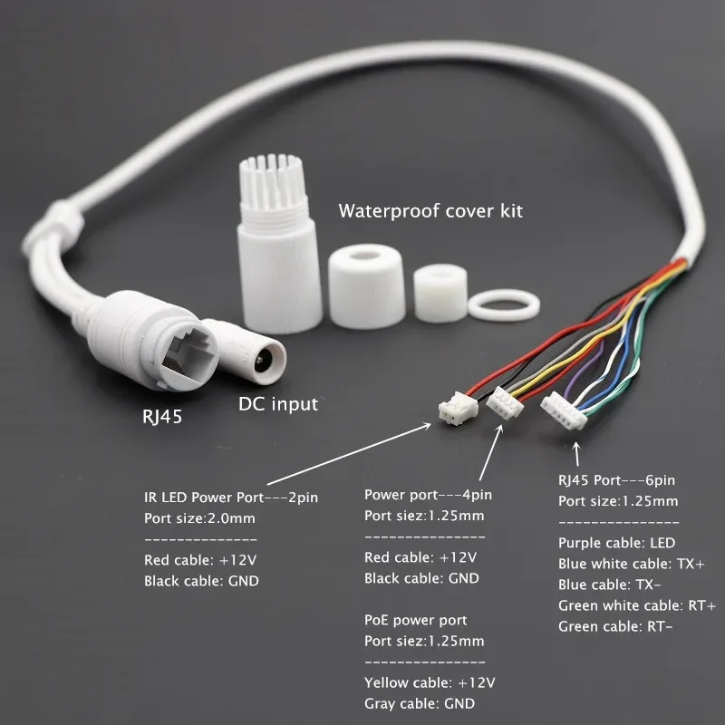 CCTV POE IP-Netzwerk Kamera PCB-Modul Video-Stromkabel mit 65 cm langen RJ45-Buchsen mit Terminlas, wasserdichtem Kabel