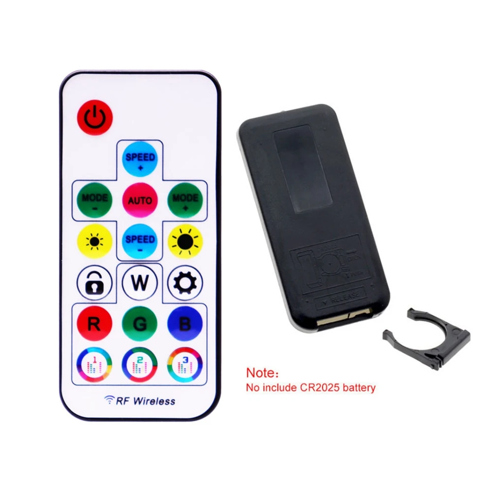 WS2812B WS2811 5050 RGB Dây Đèn Led Ánh Sáng Bộ Điều Khiển Nhạc MINI 17 Phím Điều Khiển Từ Xa RF 370 Chế Độ Thay Đổi DC/USB DC5-24V