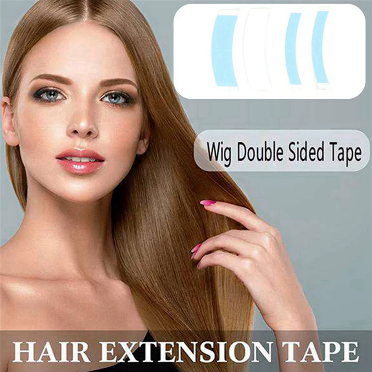 A71P 72Pc 슈퍼 강한 듀오 가발 더블 테이프 슬리 팅 라인 양면 접착 확장 헤어 스트립 Toupees/레이스 가발