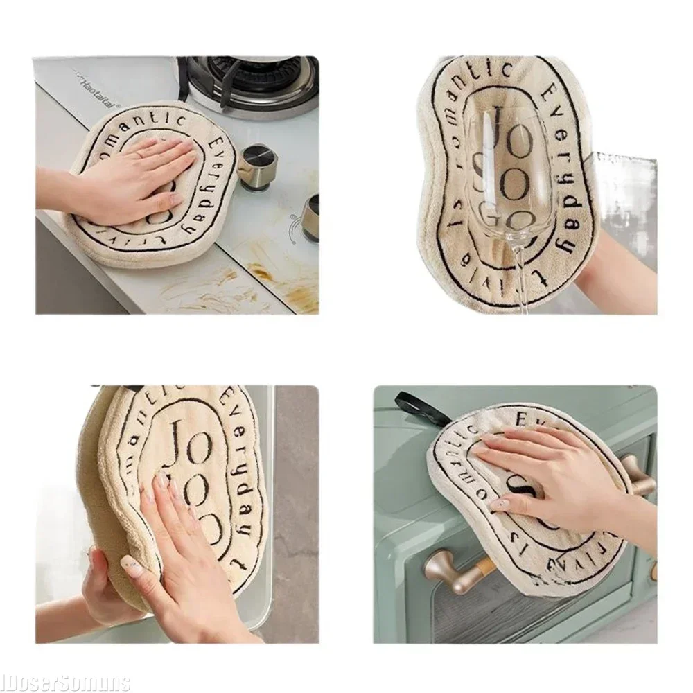 Double-Layer Absorbent Hand Towel - Thickened Quick Dry Cloth with Hanging Design for Kitchen, Bathroom & Home Use