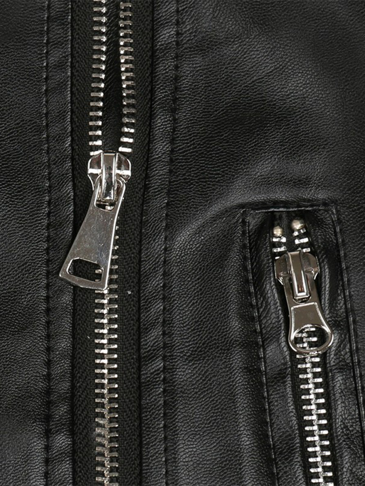 Nerazzurriฤดูใบไม้ผลิฤดูใบไม้ร่วงหลวมสีดําเสื้อหนังFauxผู้หญิงลูกไม้แขนยาวซิปเข็มขัดหรูหราแฟชั่น 2022