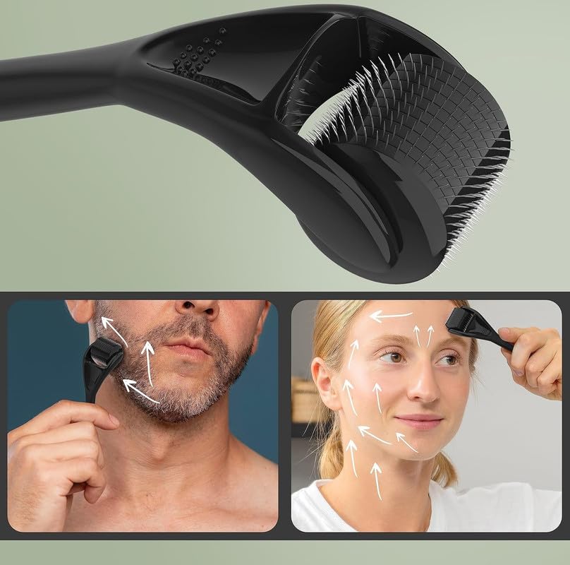 540 Aghi per la crescita dei peli del corpo del viso Derma Roller per la pelle Barba 0,2 mm 0,25 mm 0,3 mm Ago Micro Face Roll Tool