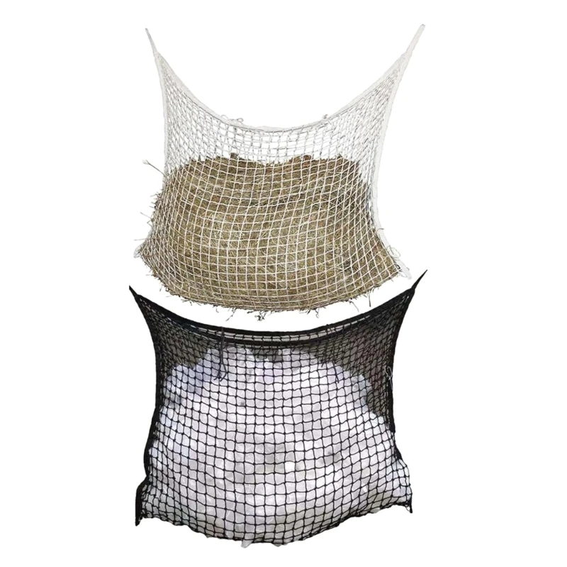 Hanging Feeding Net Bag for Horses Adjustable Mesh Feeder Hanging Horse Feeding Net with Multiple Holes for Slow Grazing