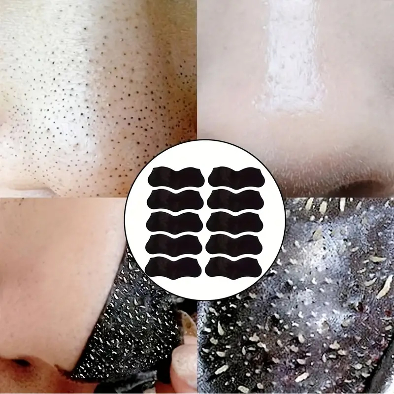 Maschera per la rimozione dei punti neri al carbone di bambù Strisce nasali Punti neri Macchie Maschera per il trattamento dell'acne Adesivo per il naso pulito profondo dell'acne del viso