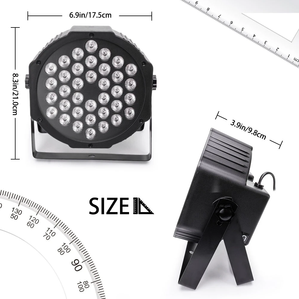 U'King 4PCS 36LED Par Light DMX512 RGB LED Uplights Battery Powered Uplighting Rechargeable Stage Light for DJ Disco KTV Party