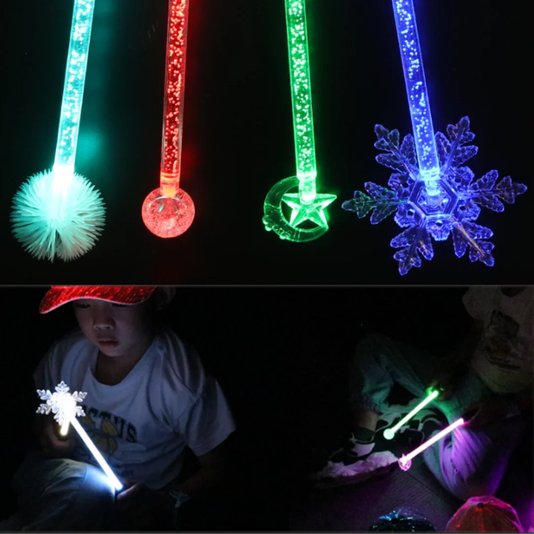 LED Bunte Licht Fiber Optic Stick Konzert Party Handheld Atmosphäre Prop Kinder Weihnachten Schneeflocken Stern Magic Glow Stick Geschenk