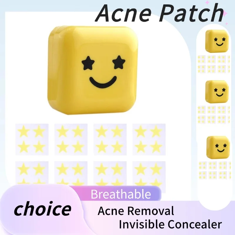 Remendo hidrocolóide para acne, formato de estrela, fofo, colorido, remoção de acne, corretivo, máscara invisível para acne com espelho de maquiagem, ferramenta de maquiagem