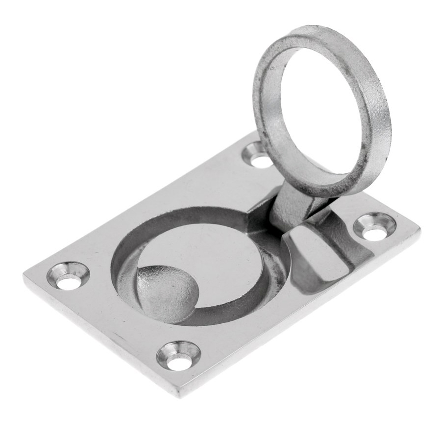 Mirror Polish Locker Marine Stainless Steel Hatch Pull Handle 50mm Round Flush Lift Ring for Boat