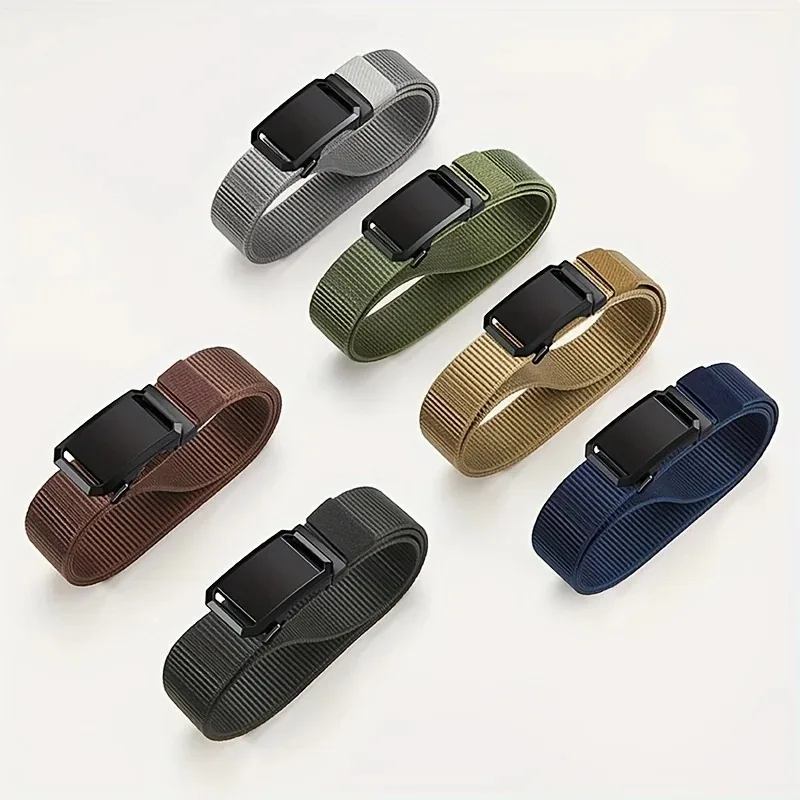 Nuevo cinturón de lona con hebilla automática para hombre, cinturón duradero de liberación rápida, ropa de trabajo al aire libre, estilo informal y de negocios ﻿