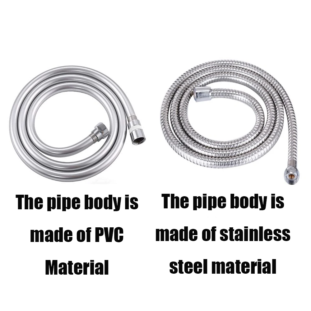 1/1.5/2/3m PVC Handheld Shower Hose Bathroom GI/2 Universal Interface High Pressure Explosion-proof Faucet Hose Extension Pipe