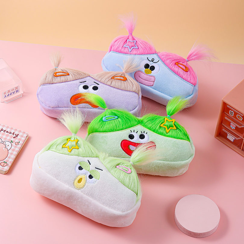 Забавный пенал для волос, канцелярские принадлежности, пенал для девочек, плюшевый чехол для школы, Estuche Escolar, школьные принадлежности, пенал