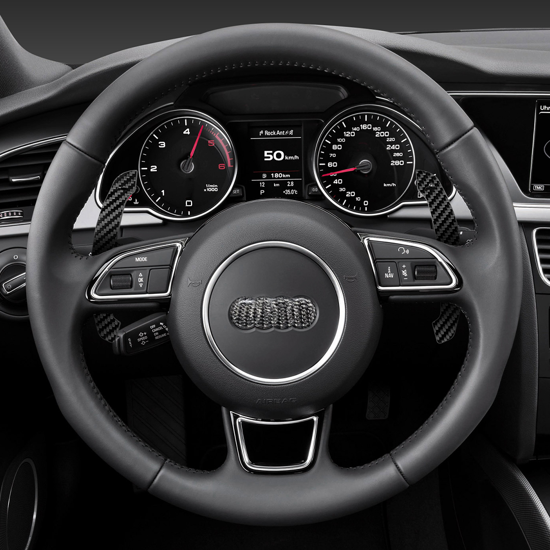 Kompatibel Audi Seri A: 1 ,2 ,3 ,4 ,5 ,8 seri: Q2-8 s1-5 Shifter geser roda kemudi magnetik serat karbon