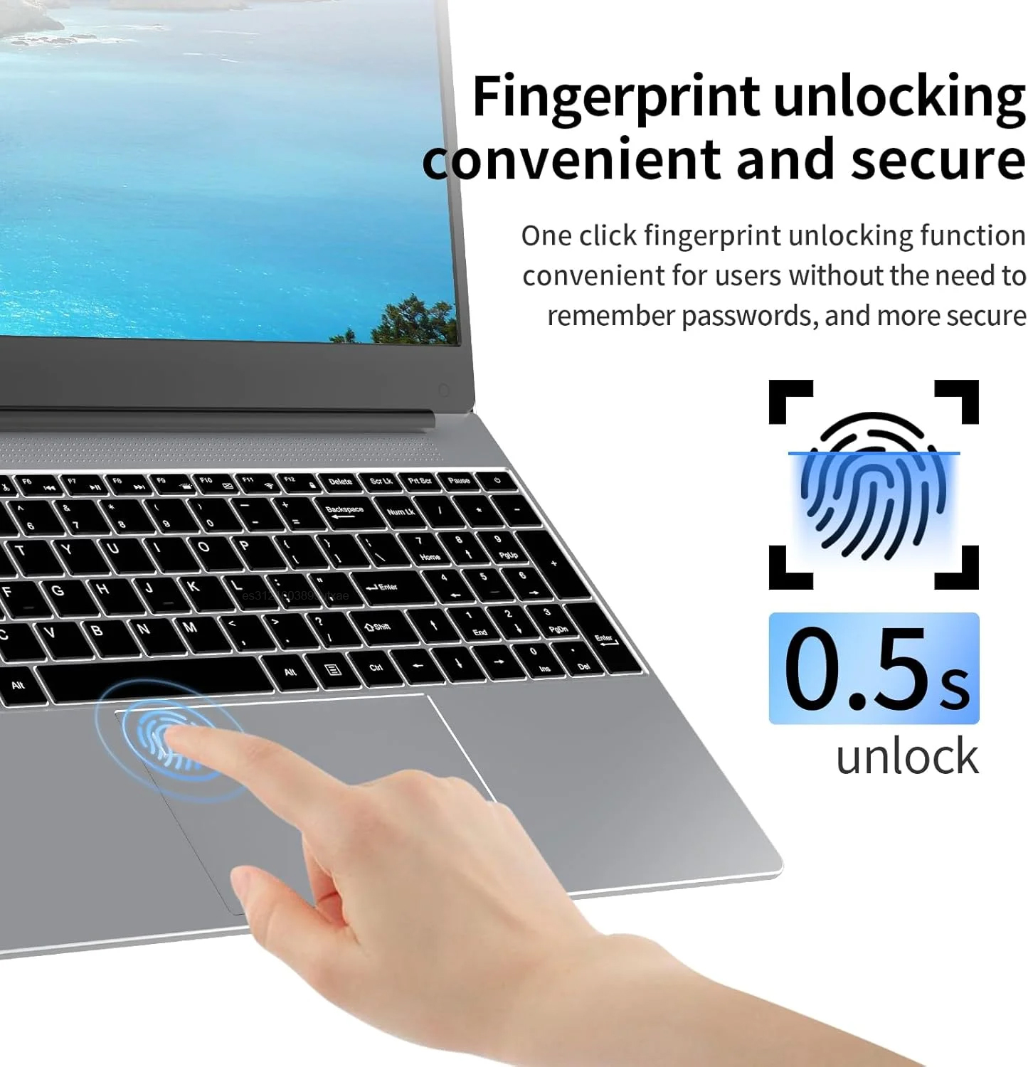 Notebook 15.6" PC 32GB DDR3 2TB SSD Intel Pentium 6500Y Windows11 Notebook Pc Gamer Unlock facial recognition with fingerprint