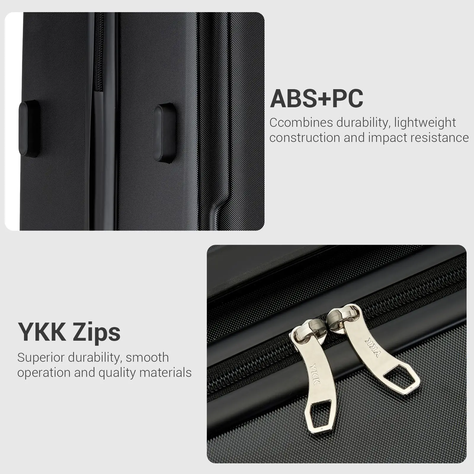 S/M/L Kono Handgepäck-Koffer Leichtes PC+ABS Hartschale mit TSA-Schloss, 4 multidirektionale Rollen - Kabinenkompatibler Trolley