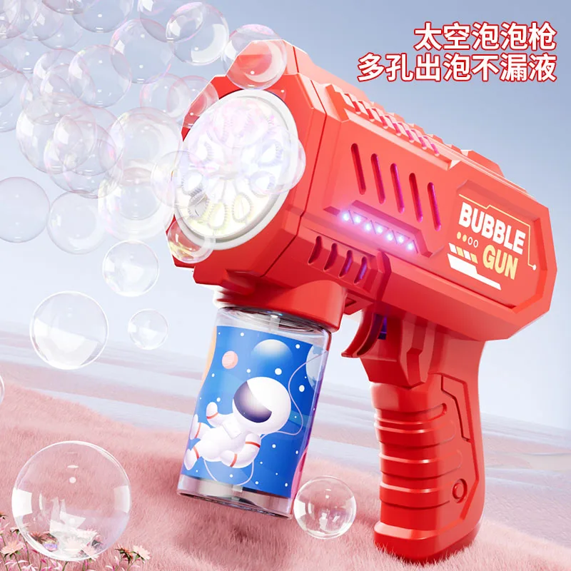 10 หลุมมือถือ Light Bubble Machine อัตโนมัติไฟฟ้า Bubble Gun ของเล่นเด็กไม่มีแบตเตอรี่และ Bubble Water