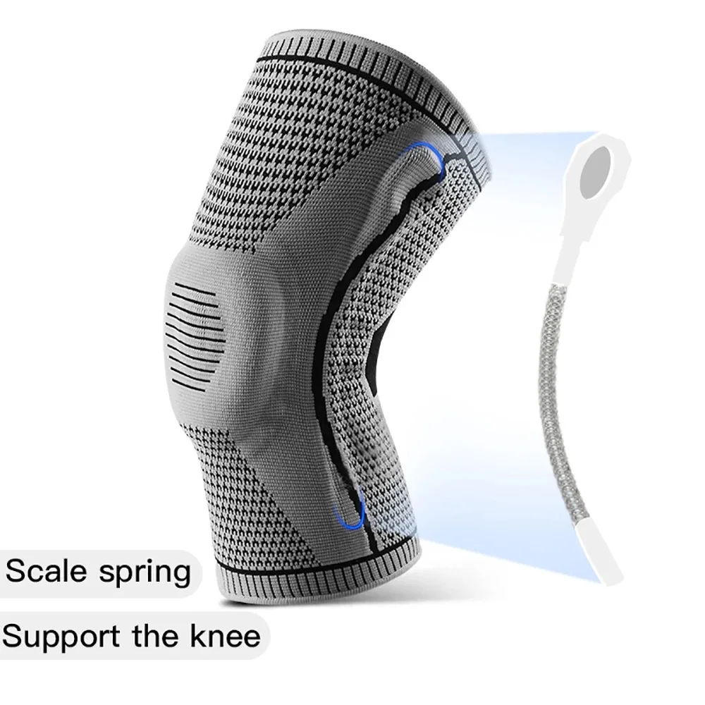Rodilleras de silicona con correa para rótula, soporte medial, rodilleras de compresión de menisco para correr, protección deportiva, 1 ud.