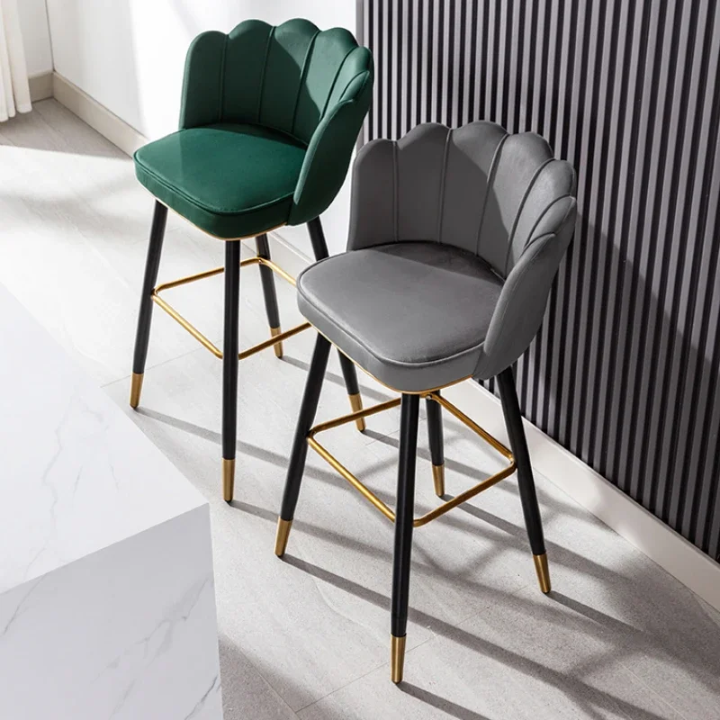 Modern Nordic เก้าอี้บาร์เก้าอี้ห้องนั่งเล่นหรูหราออกแบบ ERGONOMIC กํามะหยี่เก้าอี้บาร์ห้องครัวคุณลักษณะสตูล Barkrukken เฟอร์นิเจอร์